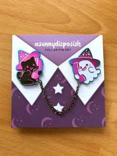 Collar Pin, Stickers Kawaii, Ghost Cat, Collar Pins, Kawaii Accessories, Cat Collar