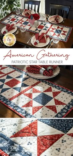 an american gathering patriotic star table runner