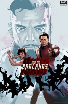 the poster for star trek into badland's with two men pointing at each other