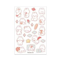 a sticker sheet with different types of teddy bears and other things on it's side