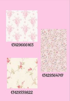 four different types of wallpapers with flowers on them and numbers in the middle