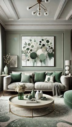 #homedecor, #interiordesign, #homedesign, #decor inspiration ,#homeinterior ,#earthydecor ,#christmasroom ,#kitchendecor Sage And Silver Living Room, Sage Green Grey Gold Living Room, Green Sitting Room Ideas, Mint Green Living Room Ideas, Navy And Sage Living Room, Green And Gray Living Room, Gray And Green Living Room, Green And Beige Living Room, Sage Green Living Room Ideas