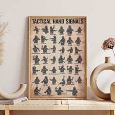 a poster on the wall shows how to use hand signals