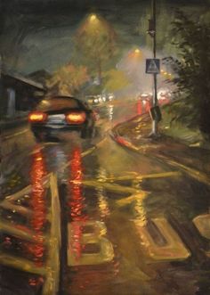 Art Wishlist, Istoria Artei, L Wallpaper, Street Painting, Impressionism Art, Night Painting, Photorealism, Bus Stop