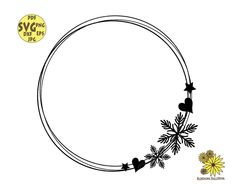 a circular frame with flowers and birds on the bottom, surrounded by an arrow that says pop svcng die cut file