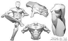 an image of the body and hands in various poses, with different angles to each other