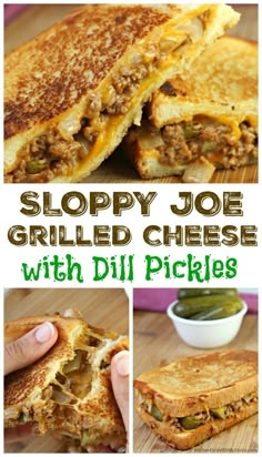 sloppy joe grilled cheese with dill pickles is an easy appetizer