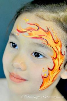 Flame Face Paint, Heath Burns, Dragon Face Painting, Carnaval Make-up, Fire Makeup, Face Painting For Boys, 3d Chalk Art, Face Painting Tutorials, Dragon Face