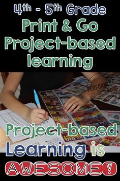 a poster with the words project based learning and an image of a child doing something