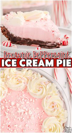 this is an ice cream pie with peppermint on top