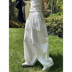 Just found this amazing item on AliExpress. Check it out! $35.88  51％ Off | 2024 Summer Women High Waist Wide Leg White Pants Korean Fashion Y2K Streetwear Loose Casual Silhouette Baggy Trousers Wide Leg Pants Women, Hot Blouse, High Waist Wide Leg Pants, Trendy Collection, Dark Wear, Y2k Streetwear, Pants Women, Elegant Fashion, Fashion Pants