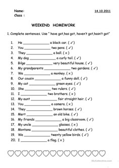 the worksheet for this week's homework is filled with words and phrases