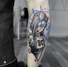 Arcane Jinx Tattoo Design, Jinx Arcane Tattoo Ideas, Arcane Jinx Tattoo, Jinx Tattoo Design, Jinx Cloud Tattoo, Jinx Arcane Tattoo, Jinx Tattoo Ideas, Dota 2 Tattoo, Arcane Tattoo Ideas