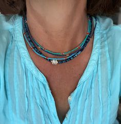 Lapis Beaded Necklace,lazuri Beaded Necklace,lapis Lazuli Beaded Choker,small Beaded Lapis Necklace,beaded Necklace,gemstone Beaded Necklace - Etsy UK Manish Style, Bohemian Jewels, Manish Fashion, Artsy Jewelry, Tiny Necklace, Multi Strand Beaded Necklace, Lapis Necklace, Dana Point