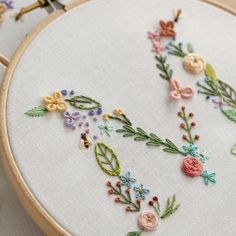 a close up of a embroidery on a table with scissors and other crafting supplies