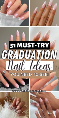 40+ Stunning Graduation Nails Perfect For Your Special Day; white nails! This includes graduation nails acrylic, graduation nails ideas, graduation nails ideas 2024, graduation nails short, graduation nails acrylic almond, graduation nails acrylic short, graduation nails almond & more!  This also includes graduation nails acrylic 2024, graduation nail ideas, graduation nail art, graduation nail designs, graduation nails simple, graduation nails college & more! #graduationnails #graduationnailsacrylic #graduationnailsideas Graduation Nails Acrylic Short, Graduation Nails Acrylic Almond, Nail Designs Graduation, Short Graduation Nails, Simple Graduation Nails, Graduation Nails Almond, Nail Ideas Graduation, Graduation Nails Acrylic, College Graduation Nails