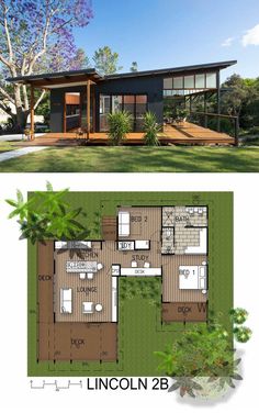 the floor plan for this modern house is very small and has lots of space to put in