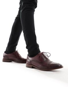 Shoes, Boots & Trainers by Base London These shoes + you = solemates Brogue detailing Pull tab for easy entry Lace-up fastening Round toe Flat sole Red Dress Shoes, Brogue Shoe, Dark Red Dresses, London Shoes, Brogue Shoes, Pull Tab, Personal Shopping, Shoe Collection, Jeans Shop