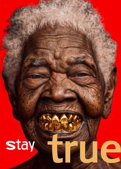 an old woman with gold teeth and braces on the cover of time out magazine