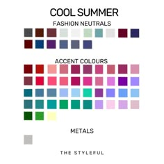 the color scheme for cool summer fashion neutrals, accent colors, and metallics