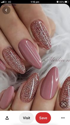 Outfits Layout, Crazy Design, Romantic Nails, Glitter Gel Nails, Rose Gold Nails, Cute Gel Nails, Thanksgiving Nails, Neutral Nails, Classy Nails