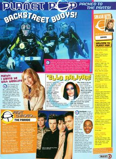 the back cover of planet top magazine with pictures of people in scuba suits and masks