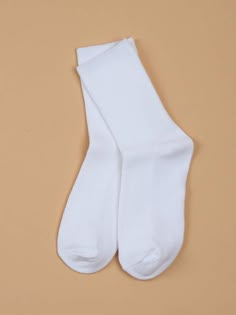 Solid Crew Socks | EMERY ROSE White Short Socks, Long White Socks, Pieces Outfits, Dr Shoes, Women Crew Socks, Dr Wardrobe, Women Socks, White Socks, Cute Socks