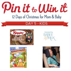 a baby in a car seat with the title pin it to win it 12 days of christmas