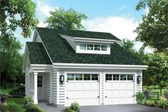 this is an artist's rendering of a two - car garage