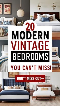 the cover of modern vintage bedroom designs you can't miss