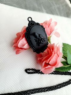 "Black Crow Raven Bird Goth Witch Craft Pagan Antique Necklace Cameo Steampunk JUST LISTED Cameo is 18x25mm Pendant is 1.5\" x 1\" - shown in pictures **MATCHING ITEMS IN OUR STORE BADGE HOLDER BROOCH HAIR PINS - CLIPS** **thank you for taking the time to look at our items. Each item is handcrafted and attention to detail - We send each item in bubble packaging and with tracking to make sure items arrive in perfect condition. Thanks again.**IF YOU NEED MORE LET ME KNOW AND I WILL CREATE A CUSTOM Rockabilly Earrings, Bubble Packaging, Goth Witch, Raven Bird, Witch Craft, Christmas Gifts For Sister, Crows Ravens, Black Crow, Turtle Necklace