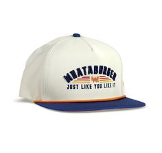 view whataburger just like you like it staunch hat front Cream Hat, Beat The Heat, Snap Back, Snap Backs, Stay Cool, Summer Season, Hot Summer, Blue White, Blue And White