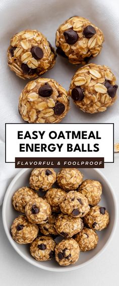 Image for Easy Oatmeal Energy Balls Granola Energy Bites, Quick Oats Snack Recipes, Power Oat Balls, Rolled Oats Balls, Clean Energy Balls, Easy Oatmeal Protein Balls, Snacks To Make With Oats, Power Oatmeal Balls, Simple Healthy Snacks For Work