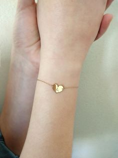 "14K 9K Small heart charm bracelet with Engraved Initial, Solid gold bracelet, Custom Monogram gold bracelet, Personalized gold bracelet, Valentine's Gift, Gift for her, 14K Rose Gold bracelet, Bridesmaid gift, Bridal jewelry, Dainty gold bracelet, FREE EXPRESS SHIPPING Delicate minimalist 14K solid gold bracelet with a small heart charm engraved with one or two initials. A wonderful and thoughtful gift for you and your loved ones! Infinity bracelet: https://www.etsy.com/listing/608986075 Boho e Rose Gold Charm Bracelet As A Gift, Rose Gold Charm Bracelet For Gift, Dainty Heart-shaped Bracelet For Personalized Gifts, Dainty Personalized Heart Charm Bracelet, Rose Gold Bracelet For Best Friend On Valentine's Day, Heart Charm Bracelet For Anniversary And Mother's Day, Personalized Dainty Heart Charm Bracelet, Personalized Dainty Heart-shaped Charm Bracelet, Gold Charm Bracelet With Heart Charm As Gift