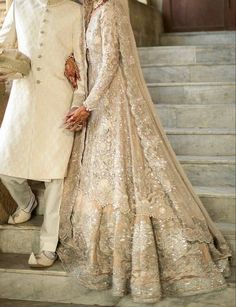 White Bridal Dress Indian, Ivory Wedding Dress Pakistani, White Gold Nikkah Dress, White Asian Bridal Dress, Desi Wedding Gown, Silver Desi Wedding Dress, White Desi Bridal Dress, Desi Nikkah Dress, Ivory Nikkah Dress