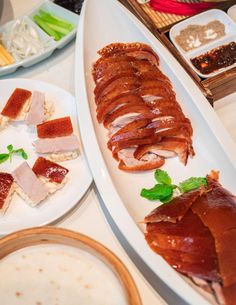 several plates with different types of food on them