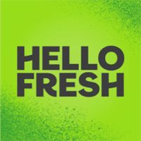 the words hello fresh on a green background