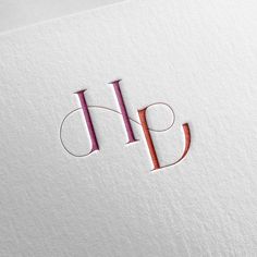 the letters h and p are made up of different colored lines, with one letter in the middle