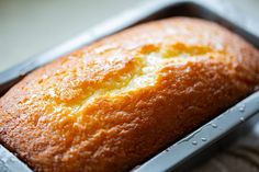 a close up of a cake in a pan