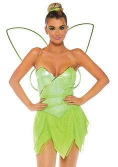 Legavenue Pretty Pixie Forest Fairy Costume, Bell Costume, Pixie Costume, Cosplay Wings, Tinker Bell Costume, Elf Cosplay, Fairy Cosplay, Fairy Outfit, Fairy Dresses