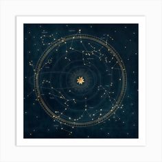 a star chart with many stars in the sky