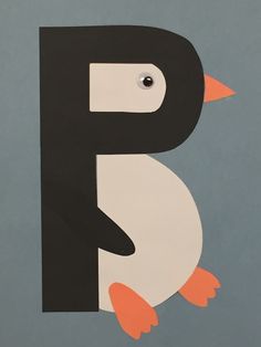 the letter p is made to look like a penguin