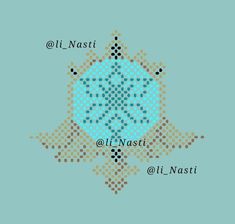 a blue and brown snowflake with the words ni nasi at the bottom