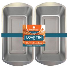 two loaf tins with the label loaf tin