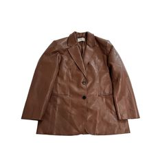 Brand New In Perfect Condition. P2 0924 Material: Vegan Leather Product Details Single Breasted Two Button Closure Notch Lapels Long Sleeves Size: Womens M Condition: New Without Tags Aritzia Brown Coat, Aritzia Jacket, Leather Product, Aritzia Babaton, Brown Color, Blazer Suit, Single Breasted, Blazer Jacket, Vegan Leather