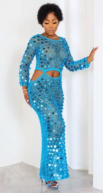 Crochet Sequins Cover Up Long Sleeve Cut Out Maxi Dresses – JDONGVAK Embellished Sequin Maxi Dress For Summer, Sequin Maxi Beach Dress, Blue Sequined Beach Dress, Blue Sequin Beach Dress, Sequin Dress For Summer Festivals, Sequin Beach Dress For Beach Season, Beach Dresses With Sequins For Beach Season, Beach Season Sequined Dresses, Long Sleeve Sequined Beach Dress