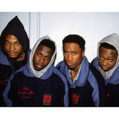 four young men in hooded sweatshirts posing for a magazine cover with the same name on it