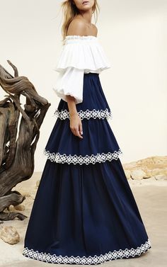 Kali Tiered Maxi Skirt by ALEXIS for Preorder on Moda Operandi Luxury Romantic Maxi Skirt, Luxury Voluminous Tiered Maxi Skirt, Luxury Bohemian Ruffled Skirt, Luxury Blue Maxi Skirt, Luxury Blue Asymmetrical Maxi Skirt, Spanish Dress, Tiered Maxi Skirt, Long Maxi Skirts, 2017 Fashion Trends