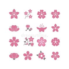 pink flowers on white background royalty illustration