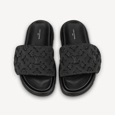 Black Slides, Louis Vuitton Sandals, Cute Sandals, Vuitton Bag, Mules Shoes